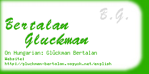 bertalan gluckman business card